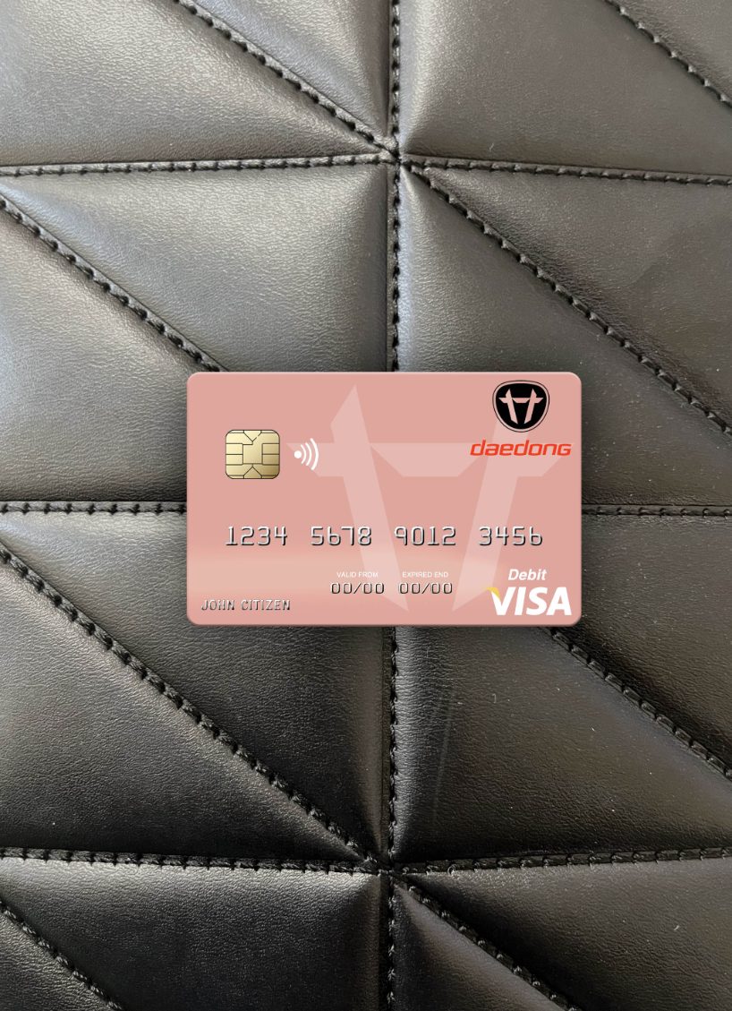 Download North Korea Daedong Credit Bank visa debit card photolook front Photoshop template